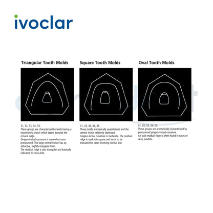 Ivostar® 1 X 6 Anterior Resin Teeth (510, 530)