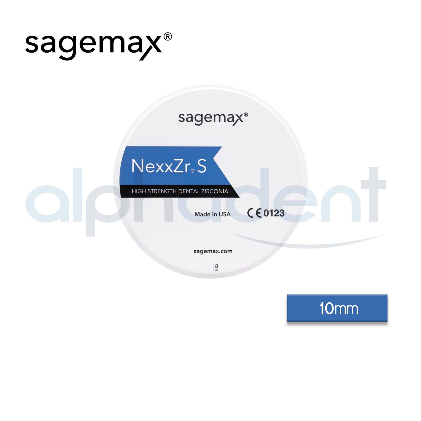 Sagemax Zirconia Disc High Strength (Nexxzr S) Alphadent Corporation